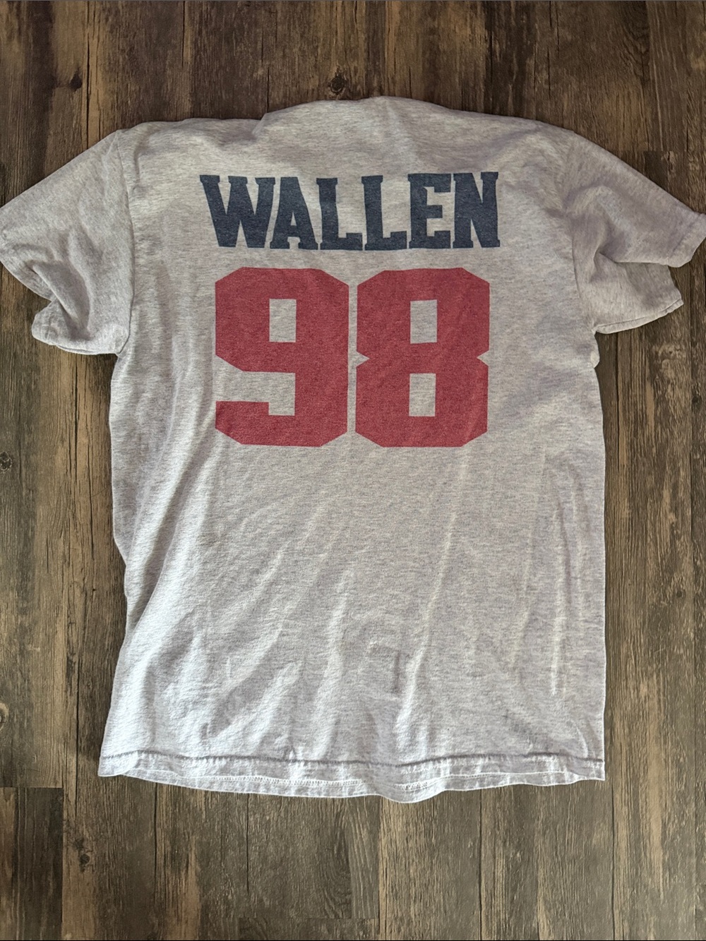 Gildan Light Gray Tee with Navy WALLEN and Red 98